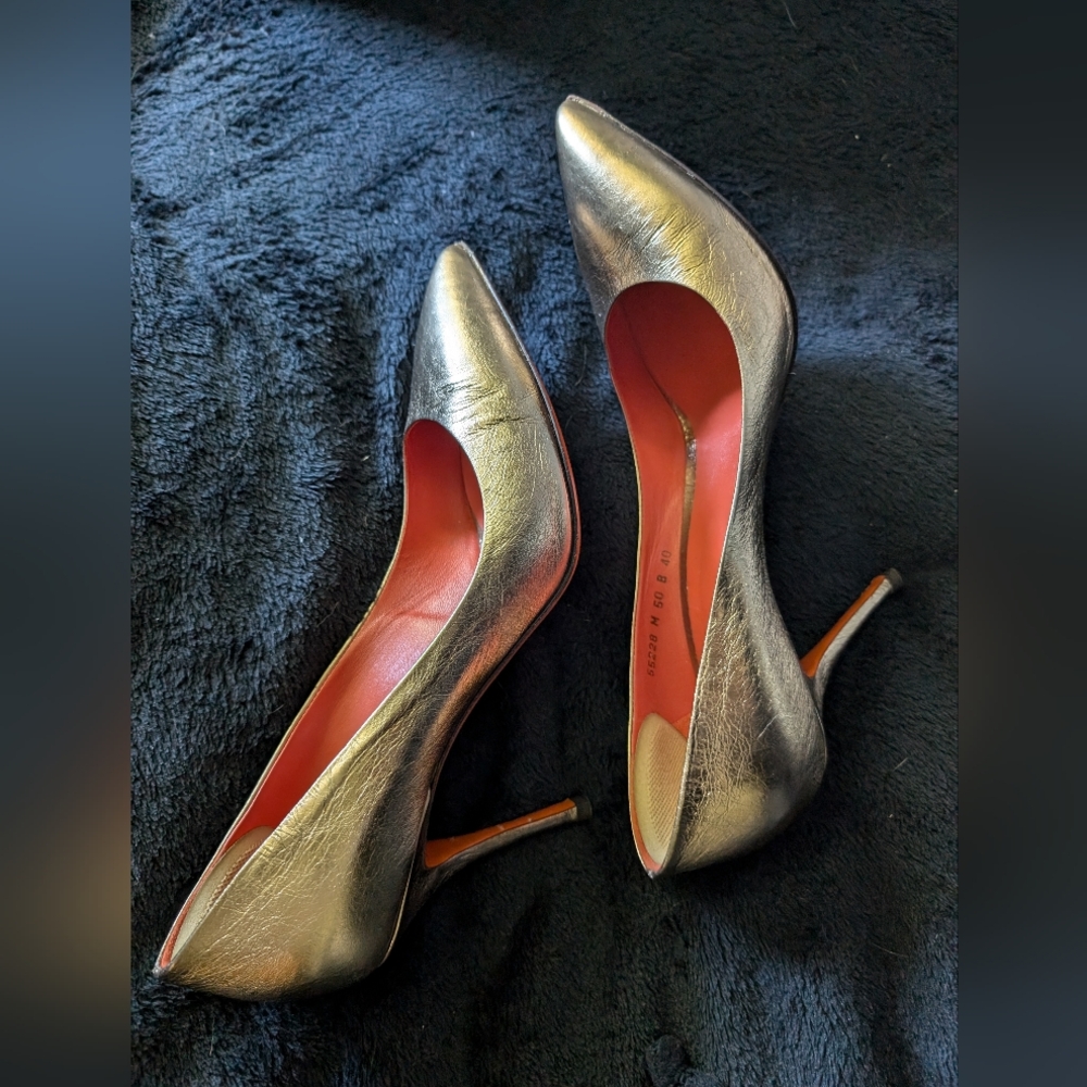 Santori gold metallic heels